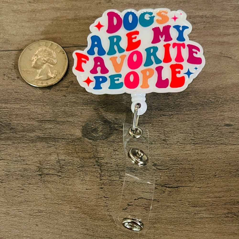 Colorful Dog Lover badge reel